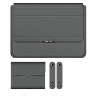 bao da túi chống sốc cho ipad laptop macbook kiêm giá đỡ tản nhiệt kèm ví đựng sạc chuột - Xám - Surface Laptop Go