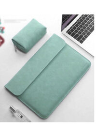 BAO DA, TÚI DA, CẶP DA CHỐNG SỐC CHO MACBOOK, LAPTOP, SURFACE KÈM VÍ ĐỰNG PHỤ KIỆN - Xanh - Ipad 12.9 inch