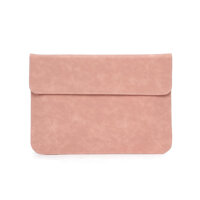 Bao da, túi da, cặp da chống sốc cho macbook, laptop - Hồng da lộn - IPAD 12. 9 INCH