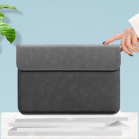 Bao da, túi da, cặp da chống sốc cho macbook, laptop - Xám da lộn - IPAD 12. 9 INCH