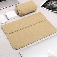 BAO DA, TÚI DA, CẶP DA CHỐNG SỐC CHO MACBOOK, LAPTOP, SURFACE KÈM VÍ ĐỰNG PHỤ KIỆN - Vàng - Ipad 12.9 inch