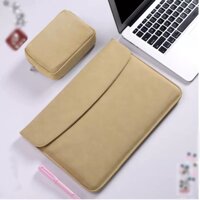 BAO DA, TÚI DA, CẶP DA CHỐNG SỐC CHO MACBOOK, LAPTOP, SURFACE KÈM VÍ ĐỰNG PHỤ KIỆN - Vàng - Ipad 12.9 inch