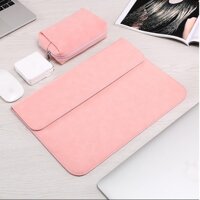 BAO DA, TÚI DA, CẶP DA CHỐNG SỐC CHO MACBOOK, LAPTOP, SURFACE KÈM VÍ ĐỰNG PHỤ KIỆN - Hồng - Ipad 12.9 inch