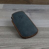 Bao Da Túi Rút Blackberry Bold 9780 / 9790 da bò nubuck màu xám xanh