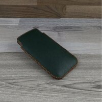 bao da túi rút iphone 11 PRO MAX da bò safiano màu xanh rêu