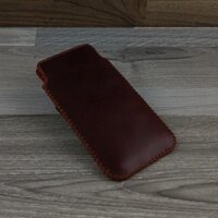 Bao Da Túi Rút Iphone 7 plus / 8 plus Da Bò Sáp Màu Nâu đỏ