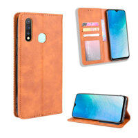 Bao da Vivo Y19 Flip Wallet Leather dạng ví đa năng - Nâu