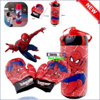 Bao Dam Boc + 2 Gang Tay Dam Boc Boxing LOẠI VỪA 258C1 Người Nhện Spider Man - BBXV2