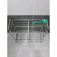 (BẢO ĐẢM CHẤT LƯỢNG)  Kệ để giày dép inox 2 tầng và 3 tầng.
