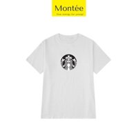 [Bao đẹp bao chất] Áo Thun Montee mã M689 Starbuck Form rộng  Cotton Xuất Xịn màu Trắng