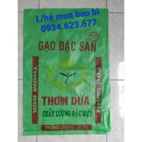 bao đựng gạo thơm dứa 25kg combo 100 cái y hình (vỏ bao bì)
