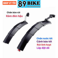 (Bao Giá Thị Trường) Chắn Bùn Rút Linh Hoạt Cho Xe Đạp Có Đèn Hậu - Chắn Bùn Xe Đạp