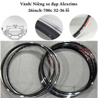 (bao giá) Vành nhôm 700c  Xe đạp DH19 Alexrims  32-36 lỗ, Vành xe đạp 700c nhôm 2 lớp có khuyên đồng cao cấp