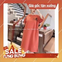 [Bão Giá] Váy Suông Oversize Dáng Dài In Họa Tiết Chuột S29