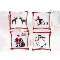 Bao gối vuông tựa lưng Giáng sinh 45x45cm TAN