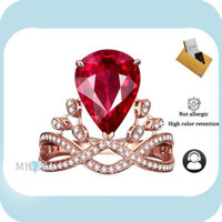 Bao gồm chứng chỉ GRA |Nhẫn Nữ 18K Vàng Hồng Thanh Lịch Kim Cương Kẻ Sọc Vương Miện Hình Giọt Mở Nhẫn
