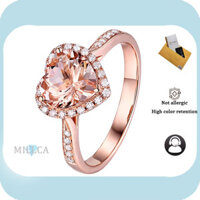 Bao gồm chứng chỉ GRA |Nhẫn nữ Nhẫn trái tim Moissanite tinh chế vàng hồng 18K