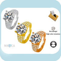 Bao gồm chứng chỉ GRA |Nhẫn Nữ Thời Trang Full Diamond 5 Karat Moissanite Mở Nhẫn