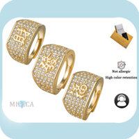 Bao gồm chứng chỉ GRA |Nhẫn Nữ Vàng 18K Kim Cương Sang Trọng Nhân Vật Trung Quốc Fa Fu Nhân Vật Với Nhân Vật Trung Quốc Cai Mở Nhẫn