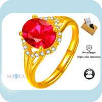 Bao gồm chứng chỉ GRA |Nhẫn Nữ Vàng 18K Sang Trọng Kim Cương Hình Bầu Dục Moissanite Mở Nhẫn