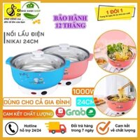 🔐Bảo Hành 1 Năm🔐 Nồi Lẩu Điện Mini Đa Năng Nika 24cm 1000W Inox 304, Tiện Dụng Cho 2-3 Người Dùng, Siêu Tiện Dụng
