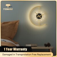 [Bảo hành 1 năm] TOMAX Đồng hồ Bắc Âu mới Đèn treo tường Phòng khách Nền tường Phòng ngủ Đầu giường Đèn trang trí lưới đơn giản hiện đại