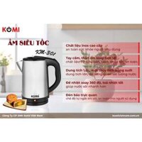 [BẢO HÀNH 12 THÁNG] ẤM SIÊU TỐC 1.8L INOX CAO CẤP KM-301