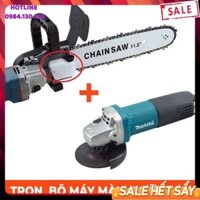 BẢO HÀNH 12 THÁNG [COMBO] Máy mài góc Makita + Lưỡi cưa xích - Biến máy mài thành máy cưa siêu rẻ - Xẻ gỗ - Tỉa cành - Đ