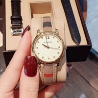 (Bảo hành 12 tháng) Đồng hồ Nữ BURBERRY nữ dây da viền thép k gỉ mẫu mới nhất - Đồng hồ BBR