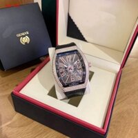 (Bảo hành 12 tháng) Đồng hồ nam Franck muller thể thao đính đá cao cấp tặng hộp và vòng tay DH402