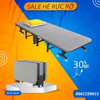 [Bảo hành 12 tháng] Giường gấp văn phòng mặt đệm sofa, Giường gấp gọn thông minh, đa năng khung sắt có bánh xe di chuyển