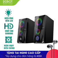 [Bảo Hành 12 Tháng] Loa máy vi tính Gaming Thiết kế cho game thủ hiệu ứng đèn LED RGB chất âm HD chất lượng cao  ROBOT RS200 - Hàng Chính Hãng LazadaMall