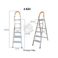 [Bảo Hành 12 Tháng] Thang Ghế Nhôm 100% Nhập Khẩu Đài Loan - 6 Bậc Cao 1m9 - Bảo Hành Chính Hãng Takiyaya 12 Tháng