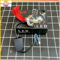⛔Bảo Hành 12 Tháng⛔_Đèn Pha Led T19_Chân H4 siêu sáng 3 tim tản nhiệt , đuôi công AC-DC ( 12V - 24V - 40W )