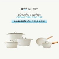 (Bảo Hành 2 Năm) Bộ Nồi 5 Món Haatz Phủ Gốm Chống Dính Chính Hãng Độc Quyền 9 Lớp Đúc Nguyên Khối