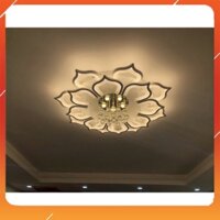 (Bảo Hành 2 Năm) Đèn Mâm Led Ốp Trần Hoa Sen 16 Cánh Trang Trí Phòng Khách,Ngủ,Spa Điểu Khiển Từ Xa Phân Tầng, Lõi Đồng