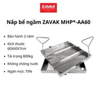 Bảo Hành 2 Năm Nắp hố ga ngoài trời inox ZAVAK MHP-AA60 KT 60x60cm, lát gạch tối đa 4cm tải 800kg