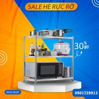 [Bảo hành 6 tháng] Kệ để lò vi sóng inox 304 - Kệ để đồ nhà bếp đa năng chất liệu inox 3 tầng, kích thước 53x75x35cm