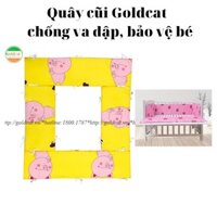 [BẢO HÀNH] BỘ QUÂY CŨI CHO BÉ GOLDCAT – QUÂY CŨI 4 TẤM CHẤT COTTON POLY MỊN, TẠO KHÔNG GIAN AN TOÀN CHO BÉ YÊU