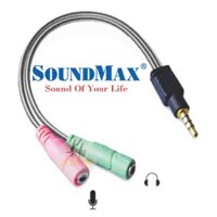 [Bảo hành chính hãng SoundMax 12 tháng] Jack gộp mic và audio (đầu 3.5mm) | Audio & Mic Splitter.