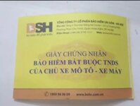 BẢO HIỂM BẮT BUỘC TRÁCH NHIỆM DÂN SỰ XE MÁY 01 NĂM