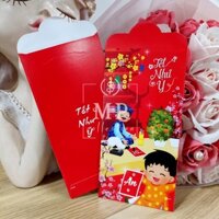 Bao Lì Xì 2023 Tết Độc Lạ Màu Đỏ Đẹp Hoạt Hình Kỷ Mão Cute Dễ Thương - MP-8 - 10 bao