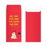 Bao Lì Xì SDstationery - "Chúc chuẩn dzui" - con thú vui nhộn - màu đỏ (bộ 5 cái)