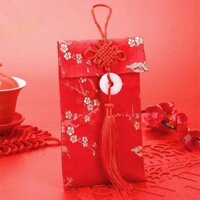 Bao Lì Xì Vải Gấm Nhiều Hoa Văn Cao Cấp Cưới Hỏi, Nạp Tài,Ngày Tết kiểu đứng - Ngọc Bội-Hoa Mai