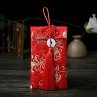 Bao Lì Xì Vải Gấm Nhiều Hoa Văn Cao Cấp Cưới Hỏi, Nạp Tài,Ngày Tết kiểu đứng - Ngọc Bội-Phượng