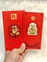 Bao lì xì Vàng Thần Tài 24k chiêu tài tấn lộc cúng Vía Thần Tài Mùng 10