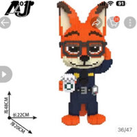 [BẢO NHI STORE 97] [SIZE: 48CM] Mô hình đồ chơi lắp ráp/xếp hình Cáo cam cảnh sát cầm ly siêu đẹp 🖤