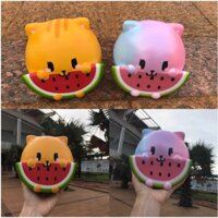 bao rẻ Squishy Mèo ôm Dưa Hấu Jumbo