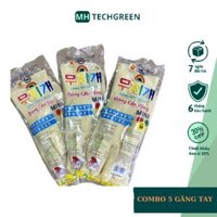 Bao tay cao su siêu dai Hàn Quốc Đông Cầu Vồng, Găng tay rửa chén, bát-Màu ngẫu nhiên- MH TECH_GREEN