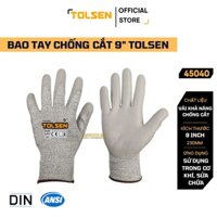 Bao tay chống cắt công nghiệp cấp độ 5 TOLSEN 9inch/ 230mm, găng tay bảo hộ chống đâm xuyên, mài mòn